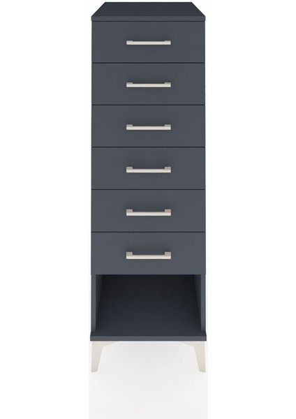 Kronos Dolap 6 Çekmeceli 44X59X134 Antrasit-Antrasit