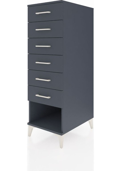 Kronos Dolap 6 Çekmeceli 44X59X134 Antrasit-Antrasit modelleri