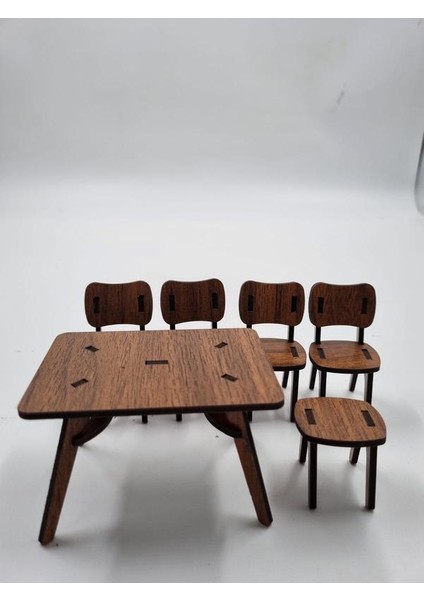 Ahşap Dekoratif Oyuncak Masa Sandalye Takımı 6&apos;lı Set fiyatları