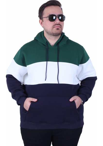 Mocgrande Büyük Beden Kapüşonlu 3ip Sweat Mg 25725 Neftı