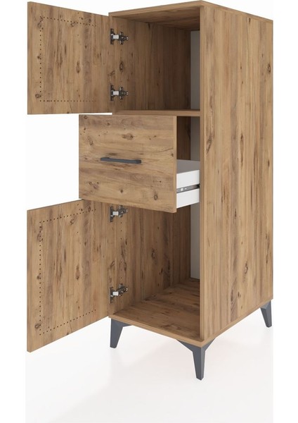 Kronos Dolap Tek Raflı Tek Çekmeceli 2 Kapaklı 44X59X134 Çam-Çam fırsatları