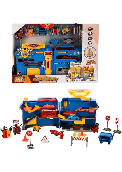 4539 Maxx Wheels Sesli ve Işıklı Garaj Seti Inşaat Garajı -Sunman modelleri