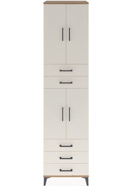 Hyperion Dolap 4 Raflı 5 Çekmeceli 4 Kapaklı 60X44X243 Çam-Aytaşı