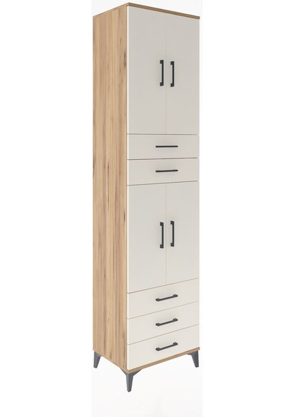 Hyperion Dolap 4 Raflı 5 Çekmeceli 4 Kapaklı 60X44X243 Çam-Aytaşı fiyatları