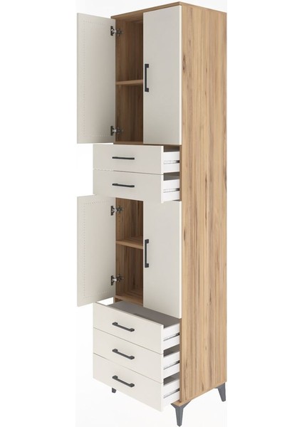 Hyperion Dolap 4 Raflı 5 Çekmeceli 4 Kapaklı 60X44X243 Çam-Aytaşı fırsatları