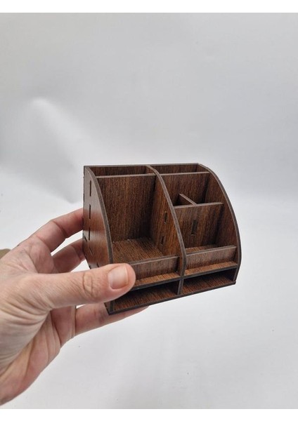 Ahşap Masaüstü Mini Organizer Kalemlik 8 cm x 8 cm x 8 cm