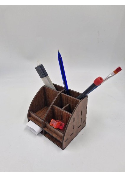Ahşap Masaüstü Mini Organizer Kalemlik 8 cm x 8 cm x 8 cm