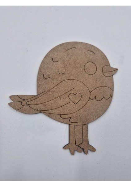 5 Adet Sevimli Kuş Ahşap Boyama Okul Diy Etkinlik Aktivite Sanat 15 cm x 14 cm