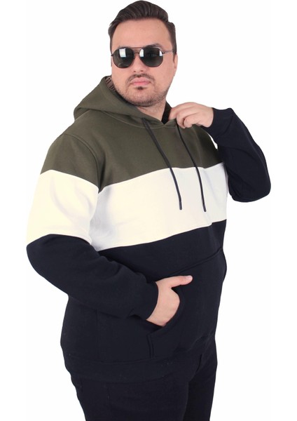 Mocgrande Büyük Beden Kapüşonlu 3ip Sweat Mg 25725 Hakı fiyatları