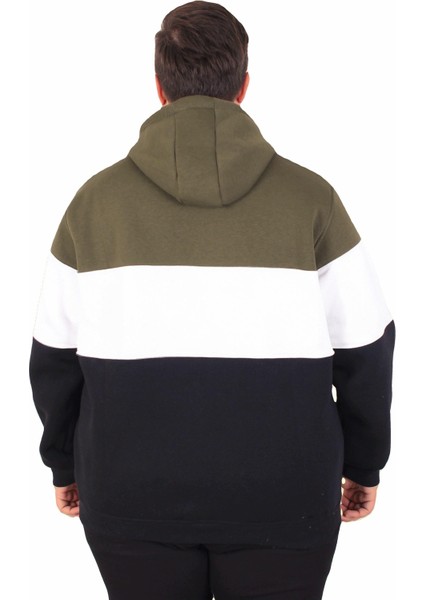 Mocgrande Büyük Beden Kapüşonlu 3ip Sweat Mg 25725 Hakı modelleri