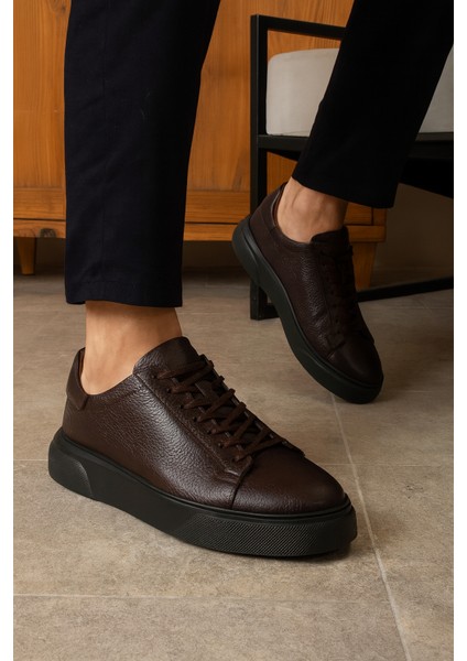 Tommy Erkek Deri Sneaker Ayakkabı Acı Kahve fiyatları