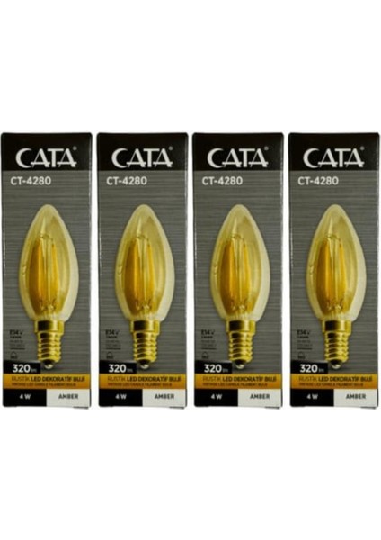 CT‑4280 4W E14 Amber Rustik LED Buji Ampül 4 Adet fiyatları