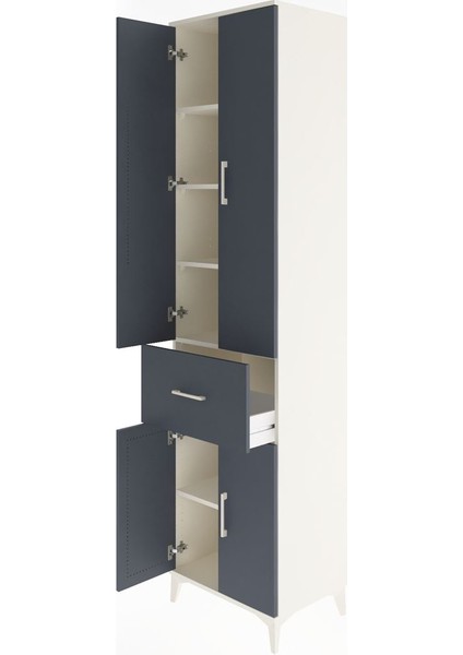 Hyperion Dolap 5 Raflı Tek Çekmeceli 4 Kapaklı 60X44X243 Aytaşı-Antrasit fırsatları