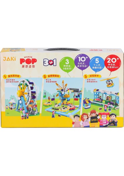 JK2180 Jaki Sissi'nin Eğlence Parkı 3ın1 Blok Seti -Vagon Life fiyatları