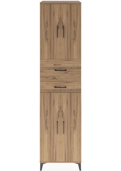Hyperion Dolap 4 Raflı 2 Çekmeceli 4 Kapaklı 60X44X243 Çam-Çam