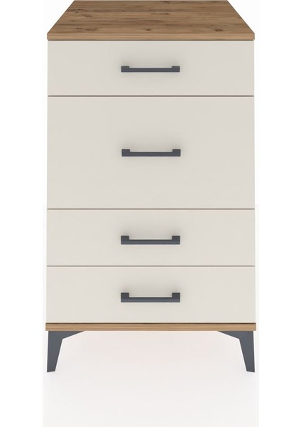 Kronos Komodin 4 Çekmeceli 60X59X96 Çam-Aytaşı