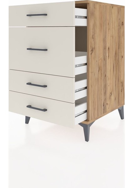 Kronos Komodin 4 Çekmeceli 60X59X96 Çam-Aytaşı fırsatları