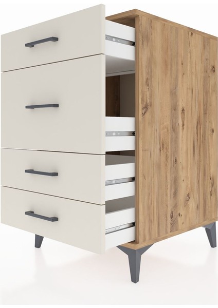 Kronos Komodin 4 Çekmeceli 60X59X96 Çam-Aytaşı indirimleri