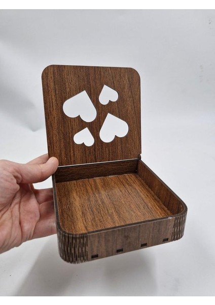 Ahşap Dekoratif Kutu 12 cm x 12 cm x 3 cm No1 fiyatları