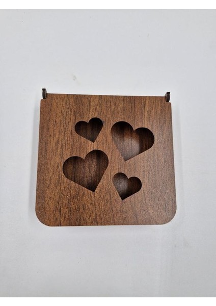Ahşap Dekoratif Kutu 12 cm x 12 cm x 3 cm No1