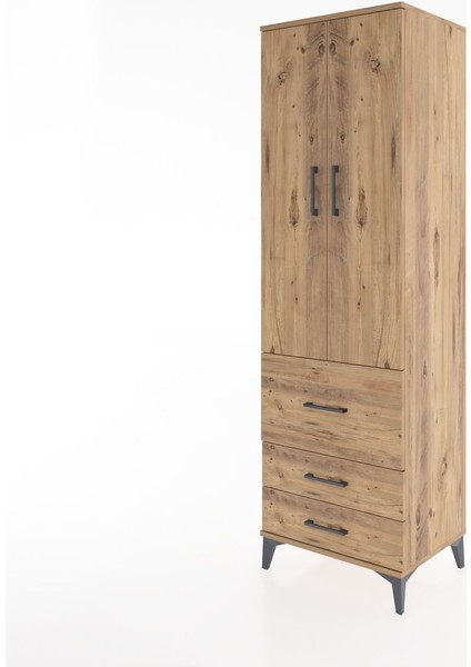 Hyperion Dolap 4 Raflı 3 Çekmeceli 2 Kapaklı 60X44X195 Çam-Çam modelleri