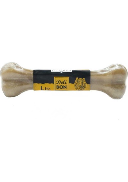 Deri Pres Vakumlu Kemik Köpek Ödülü Naturel 22 cm 1 Adet - Petshopundan