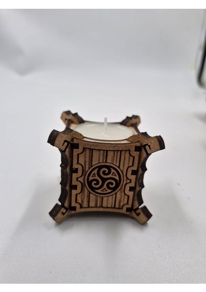 Ahşap Dekoratif Rustik Mumluk Tealight Mum Uyumlu 6 cm x 6 cm fiyatları