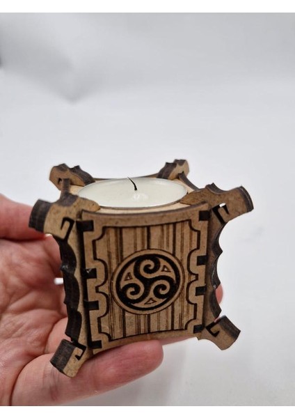 Ahşap Dekoratif Rustik Mumluk Tealight Mum Uyumlu 6 cm x 6 cm modelleri