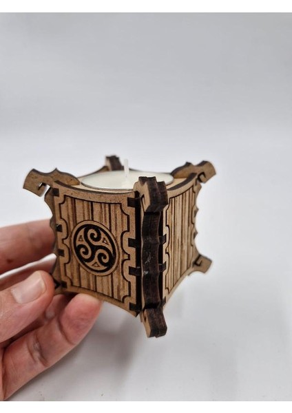 Ahşap Dekoratif Rustik Mumluk Tealight Mum Uyumlu 6 cm x 6 cm fırsatları