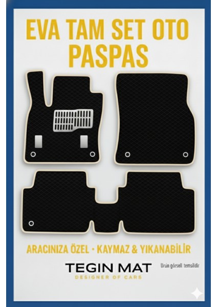 Ssangyong Actyon 2006-2018 Aracınıza Özel Eva Paspas Siyah Bej | Kaymaz ve Yıkanabilir Oto Paspas