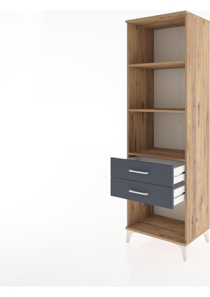 Hyperion Dolap 3 Raflı 2 Çekmeceli 60X44X195 Çam-Antrasit fırsatları