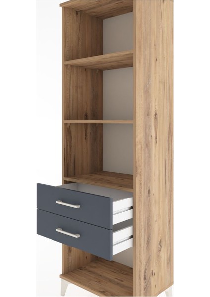 Hyperion Dolap 3 Raflı 2 Çekmeceli 60X44X195 Çam-Antrasit indirimleri