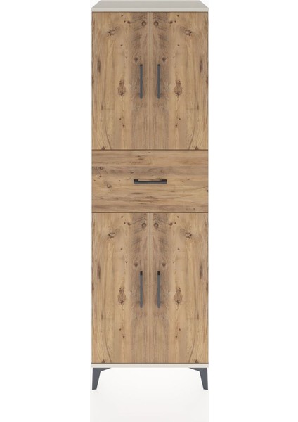 Hyperion Dolap 3 Raflı Tek Çekmeceli 4 Kapaklı 60X44X195 Aytaşı-Çam