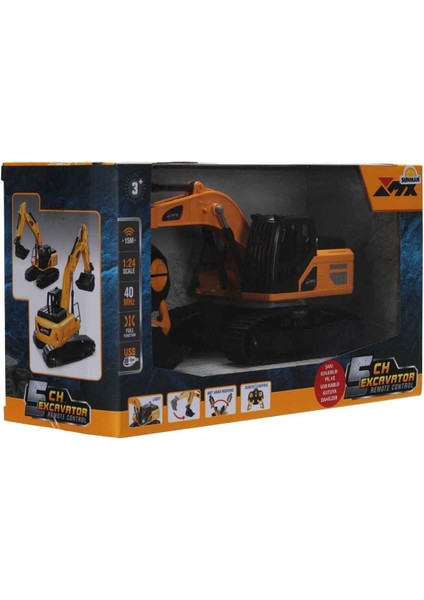 5085 Sun-Rst-Rc Iş Makinesi 1 18 Ekskavatör Ff Işık 5ch 3 7V USB 40 Mhhz