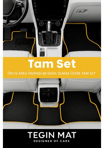 Volkswagen Amarok 2010-2022 Aracınıza Özel Eva Paspas Siyah Sarı | Kaymaz ve Yıkanabilir Oto Paspas fiyatları