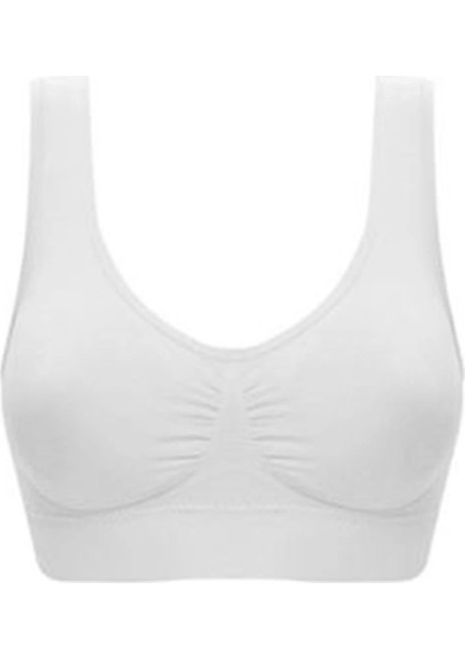 Beyaz Dikişsiz Kadın Pedli Sütyen Korse - 704 modelleri