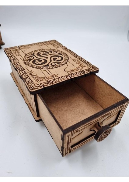 Ahşap Dekoratif Çekmeceli Kutu 16 cm x 12 cm x 8 cm