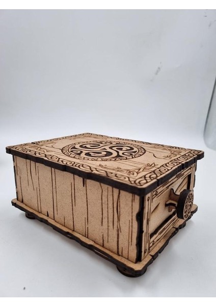 Ahşap Dekoratif Çekmeceli Kutu 16 cm x 12 cm x 8 cm