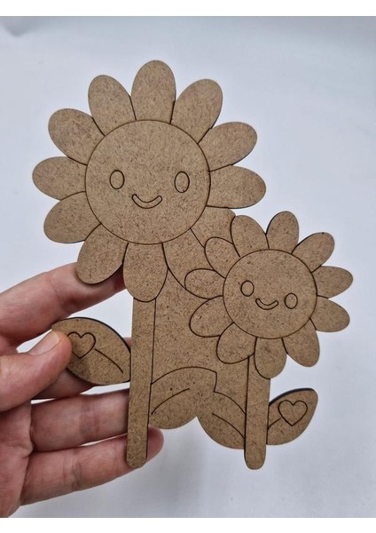 5 Adet Sevimli Ayçiçeği Ahşap Boyama Okul Diy Etkinlik Aktivite Sanat 15 cm x 12 cm modelleri
