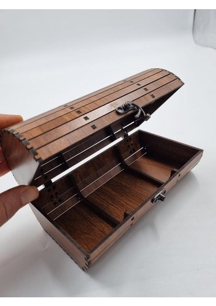 Ahşap Dekoratif Sandık Kutu Ceviz Desenli 16 cm x 10 cm indirimleri