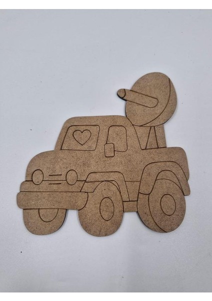 5 Adet Sevimli Kamyon Ahşap Boyama Okul Diy Etkinlik Aktivite Sanat 15 cm x 15 cm