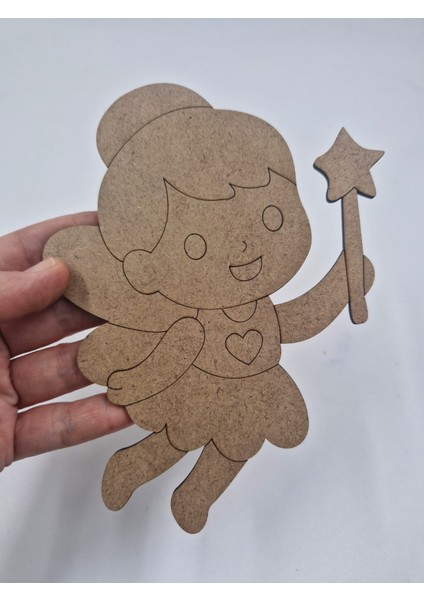 5 Adet Sevimli Peri Kızı Ahşap Boyama Okul Diy Etkinlik Aktivite Sanat 15 cm x 13 cm modelleri