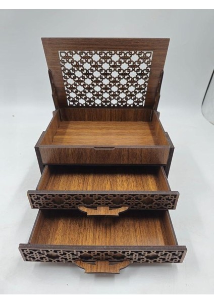 Ahşap Dekoratif Iki Çekmeceli Kutu 19 cm x 15 cm x 10 cm fiyatları