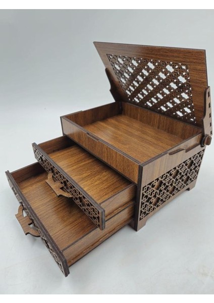 Ahşap Dekoratif Iki Çekmeceli Kutu 19 cm x 15 cm x 10 cm modelleri