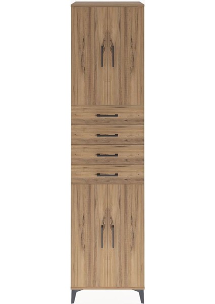 Hyperion Dolap 4 Raflı 4 Çekmeceli 4 Kapaklı 60X44X243 Çam-Çam