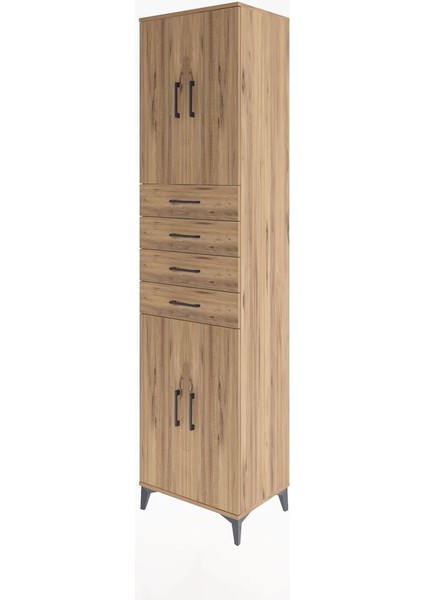 Hyperion Dolap 4 Raflı 4 Çekmeceli 4 Kapaklı 60X44X243 Çam-Çam modelleri