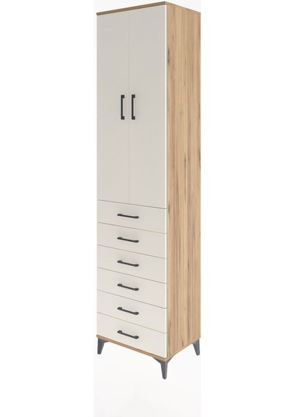 Hyperion Dolap 4 Raflı 6 Çekmeceli 2 Kapaklı 60X44X243 Çam-Aytaşı modelleri