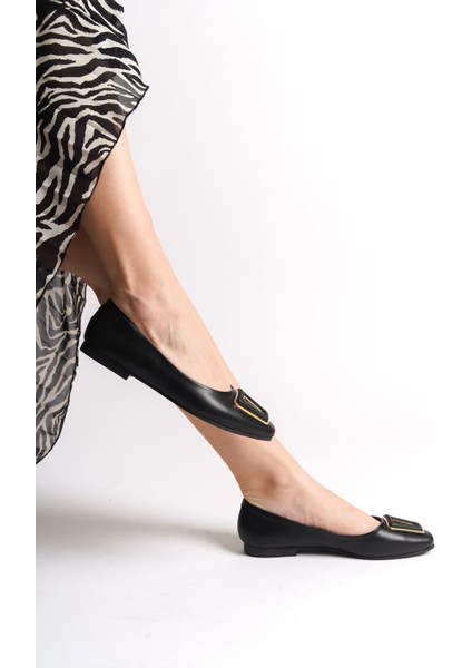 Kaylee Bağcıksız Ortopedik Rahat Taban Toka Detaylı Kadın Babet Ayakkabı Cst - Siyah fiyatları