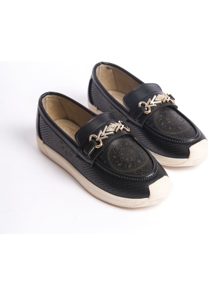 Lıly Bağcıksız Ortopedik Rahat Taban Çiçek Desenli Kadın Babet Ayakkabı Ckt - Siyah fırsatları