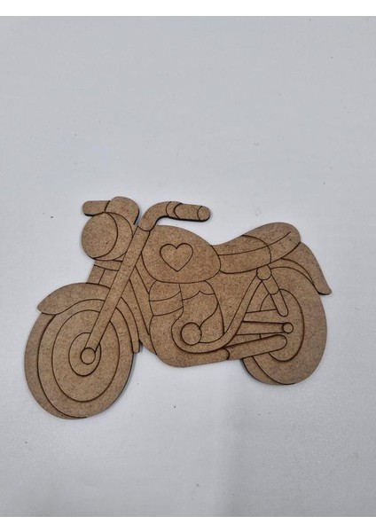 1 Adet Sevimli Motosiklet Ahşap Boyama Okul Diy Etkinlik Aktivite Sanat 15 cm x 11 cm